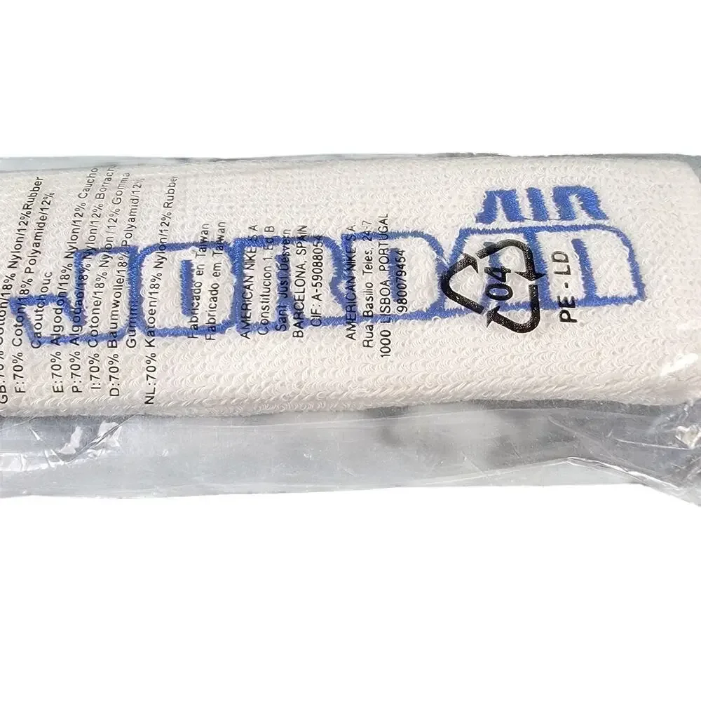 Vintage Nike Michael Jordan Jumpman Sweat Headband - NEW White/Blue 590831-100
